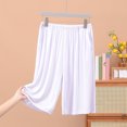 thumbnail image 2 of Busydd Plus Size Pajama Shorts for Men XL-5XL Casual Oversized Sleep Pants Solid Color Elastic Waist Knee Length Shorts Lightweight Comfy Baggy Summer Home Shorts, 2 of 4