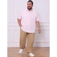 thumbnail image 2 of DARING DIVA Men's Big and Tall Business Dress Shirt with Chest Pocket 3XL Pink, 2 of 7