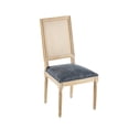 thumbnail image 2 of Christopher Knight Home Vintage Upholstered Dining Chairs, Cane Backrest, Solid Wood Frame, Haze Blue, Set of 4, 2 of 7
