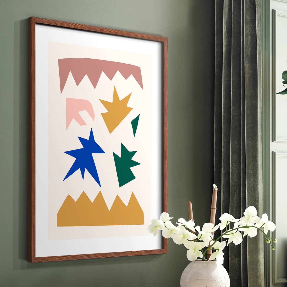 Matisse CDLXVIII in Brown Solid Wood Framed Print No Nail Hanging
