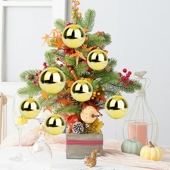 Begzeat 6Pcs Christmas Balls Ornaments for Xmas Christmas Tree - Shatterproof Christmas Tree Decorations Large Hanging Ball for Holiday Wedding Party Decoration (Gold, 2.4"-6CM)