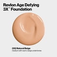 thumbnail image 3 of Revlon Liquid Foundation, Age Defying 3XFace Makeup, Anti-Aging and Firming Formula, SPF 30, Longwear Medium Buildable Coverage with Natural Finish, 035 Natural Beige, 1 Fl Oz, 3 of 3