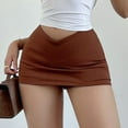 thumbnail image 5 of Womens Miniskirt Built in Shorts Summers Short Skirt Casual Low V Waist Bodycon Minis Skirt Beach Skirts Raves Outfits, 5 of 9