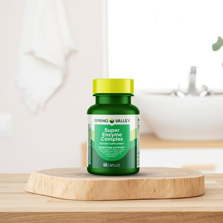 Spring Valley Super Enzyme Complex Dietary Supplement Capsules for
