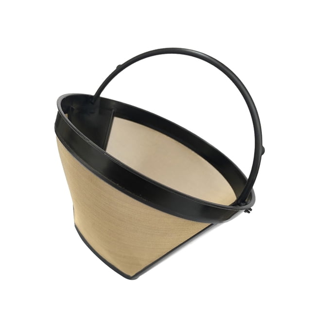 ZheElen Cone-Style Coffee Filter Mesh Permanent Machine Strainer Filtering Basket with Handle Good Permeability Kitchen for Cafe 12x6x8.7cm 1Set