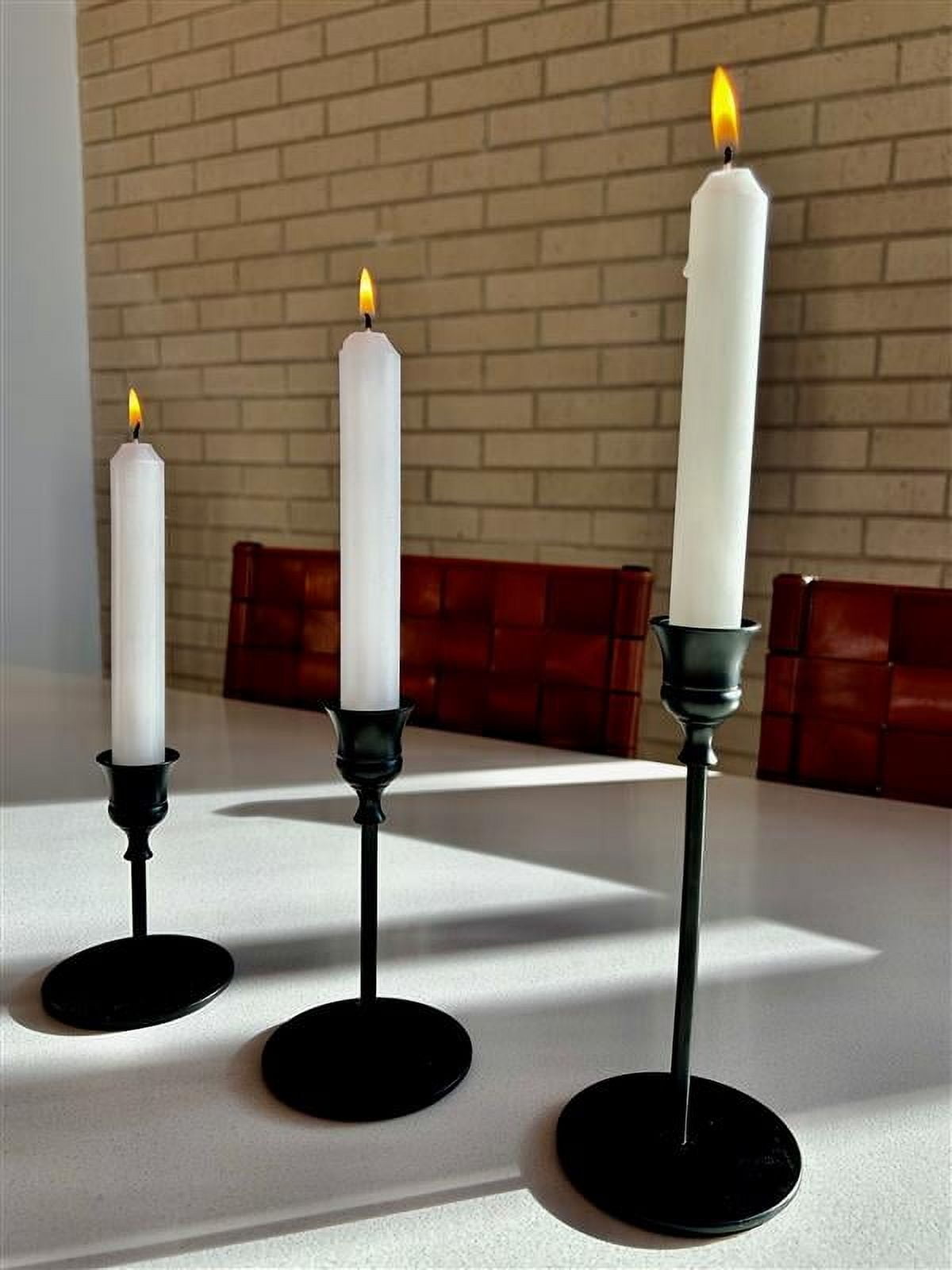 Mainstays Decorative Metal Taper Candle Holders, Set of 3, Black