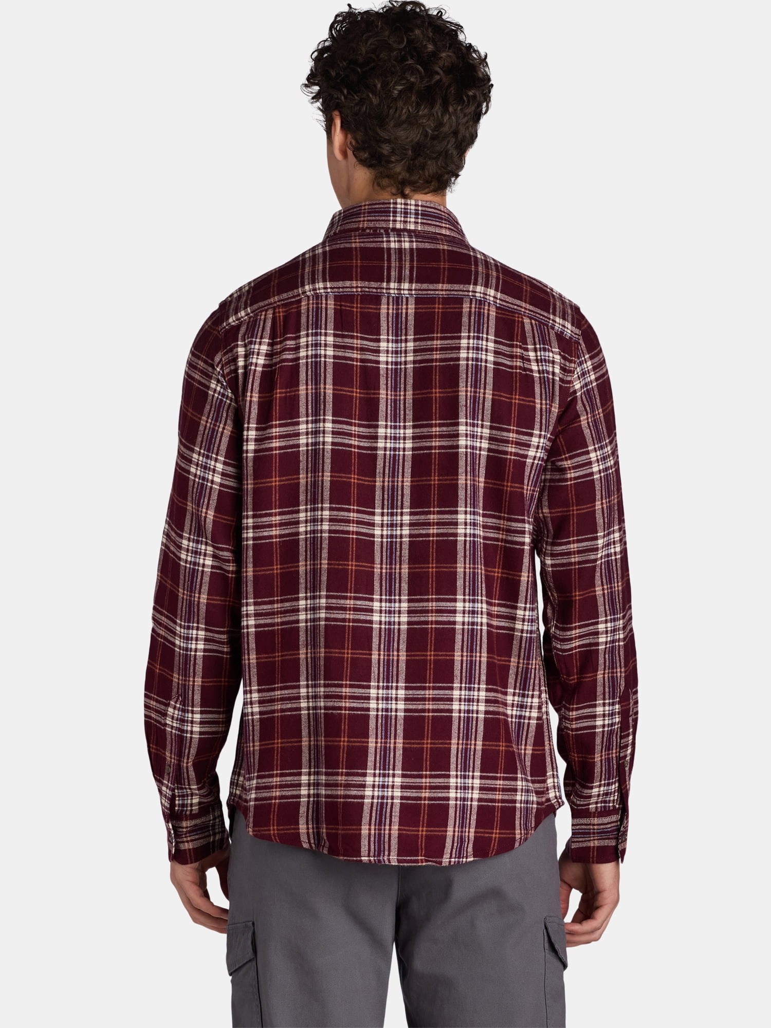 George Men's and Big Men's Flannel Shirt with Long Sleeves, Sizes XS-3XLT
