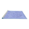 thumbnail image 2 of Ahgly Company Machine Washable Indoor Square Abstract Blue Modern Area Rugs, 4' Square, 2 of 4