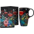 thumbnail image 1 of Topadorn Ceramic Mug Pink Flower Porcelain Coffee Mug with Gift Box,17oz. Pink Flower, 1 of 8