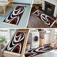 thumbnail image 6 of Modern Seamless Stitching Runner Rugs 2x6 ft Black Red Geometric Washable Hallway Rugs Non-Slip Floor Mats Absorbent Carpet Bedside Runners for Bedroom Kitchen Bathroom Laundry Room, 6 of 9
