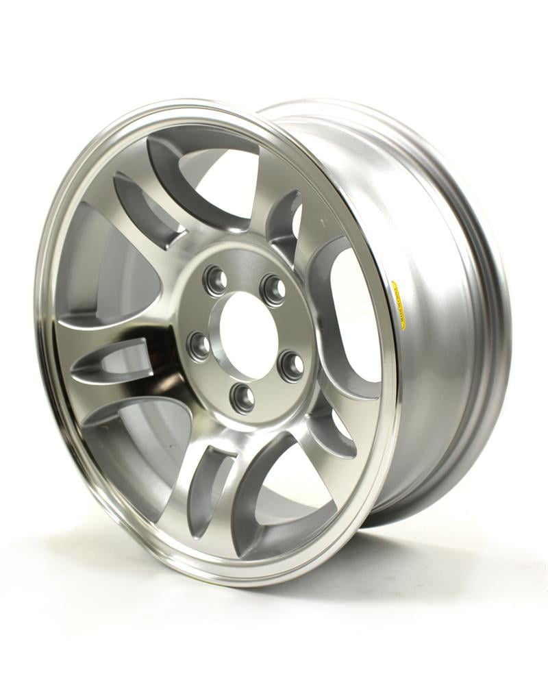 15x6 5Lug on 4.5" Aluminum T03 Trailer Wheel Silver Inlay T0356545T