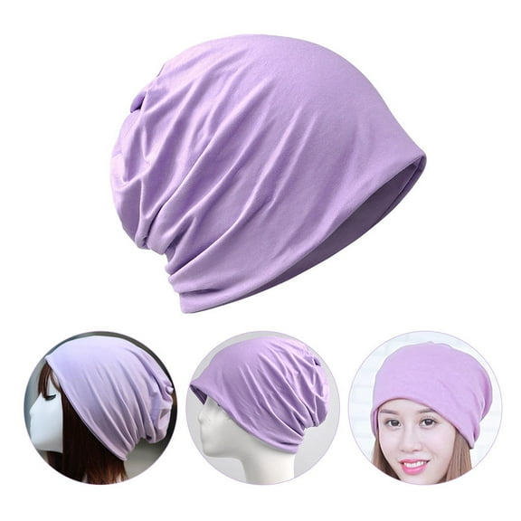 KONTONTY Violet Comfortable Sleep Hat Portable Chemo Cover Multi-Function Snood Hat