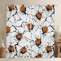 Feelyou Modern Basketball Teens Curtains Pack of 2 (42x84 Each), Ball Sports Lover Curtains Blackout, Cartoon Geometric Bedroom Curtains, Curtains and Drapes Home Decor