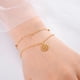 thumbnail image 1 of Pulseras para mujer, regalos para mujer. Realza tu estilo con la exclusiva pulsera de acero con corte de borde directo de fábrica que presenta una delicada cadena con colgante floral ahuecado., 1 of 5