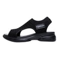 thumbnail image 3 of Rokment Orthopedic Walking Sandals for Women Comfort Lightweight Mesh Slip on Flat Athletic Open Toe Memory Foam Platform Wedge Low Heel Ortho Summer Shoes for Beach Travel Black Size 6.5, 3 of 4