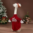 thumbnail image 3 of WKSCLPAI Christmas Porch Goose Outfits Yard Goose Statue Christmas Costume Plush T-Shirt Yard Goose Clothes wih Hat for 23 Inch Goose Statue Patio Garden Outdoor Indoor Decor(Red M), 3 of 6