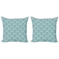 thumbnail image 1 of Damask Throw Pillow Cushion Cover Pack of 2, Nostalgic Pastel Ornamental Pattern with Leafy Details Swirls, Zippered Double-Side Digital Print, 4 Sizes, Cadet Blue Teal, by Ambesonne, 1 of 2