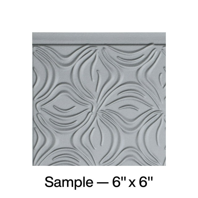 FASÄDE Lotus Decorative Vinyl Backsplash Panel in Argent Silver (6X6 Inch Sample)