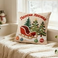 thumbnail image 5 of Cinvoph 18"x18" Embroidered Christmas Throw Pillow Covers Linen Festive Xmas New Year Holiday Decorative Pillow Cases for Couch Sofa Bed Chair Living Room Party Winter Home Decoration, 5 of 6