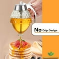 thumbnail image 2 of 1 Piece 8 Ounce Glass Honey Dispenser No Drip Pot Stand Maple Syrup Container Kitchen Decor, 2 of 6