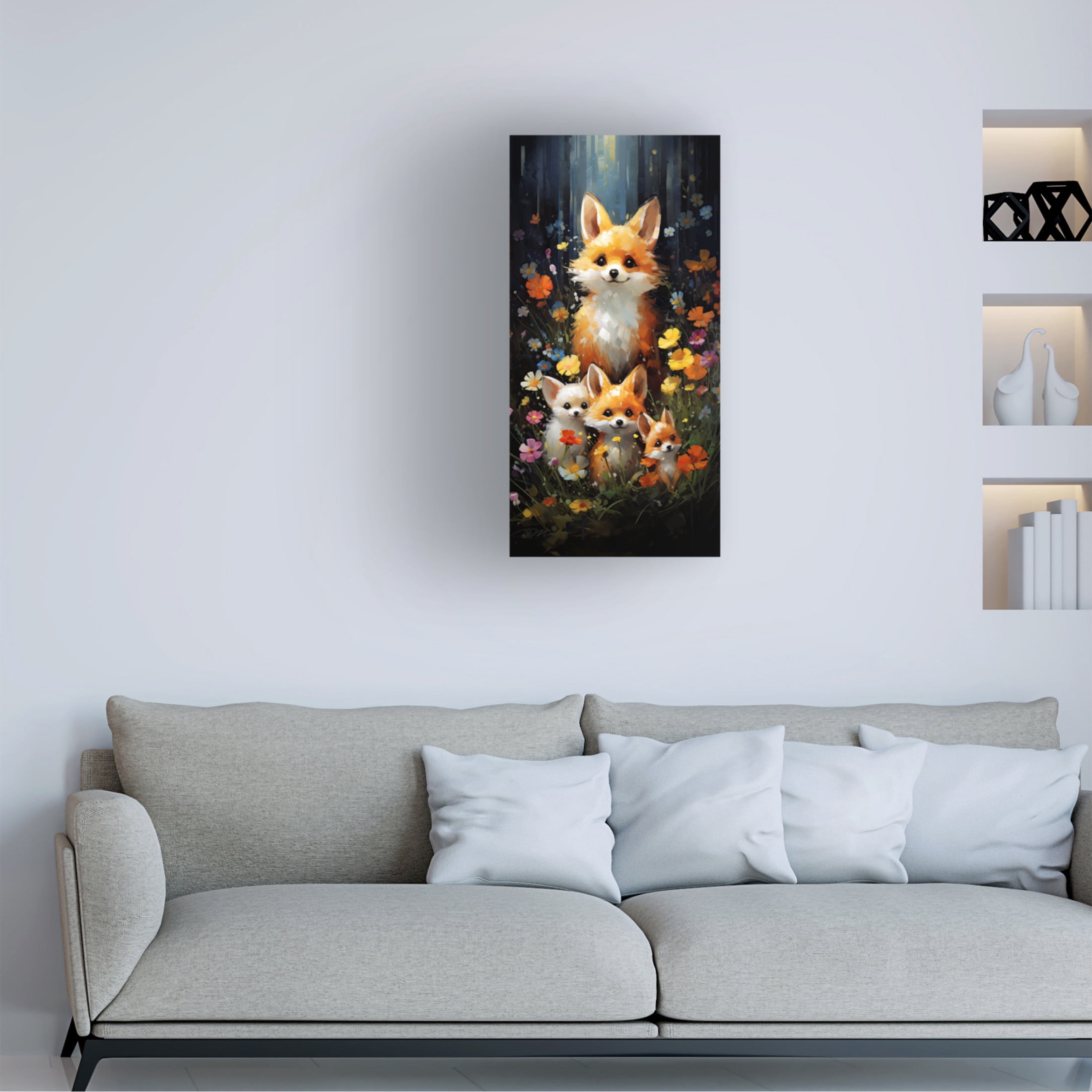 Canvas Wall Art - Momart 'Friends 5' Wall Art for Living Room, Bedroom, or Office Décor by Trademark Fine Art - 24 x 47 Inches