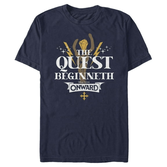 Men's Onward Quest Beginneth Sparkle  Graphic Tee Navy Blue Large