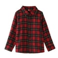 thumbnail image 1 of Gibobby Playera De Algodón Camisa de invierno de manga larga para niños pequeños, abrigo, prendas de vestir para niños, ropa con estampado a cuadros(Rojo, 12-18 Meses), 1 of 5