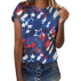 thumbnail image 1 of Cathalem Womens Fashion Summer Tops V Neck Basic Tee,Blue S, 1 of 4