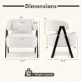 thumbnail image 2 of Costway 2 PCS Faux Rabbit Fur Upholstered Armchair w/Lumbar Pillow & Metal Legs White, 2 of 9