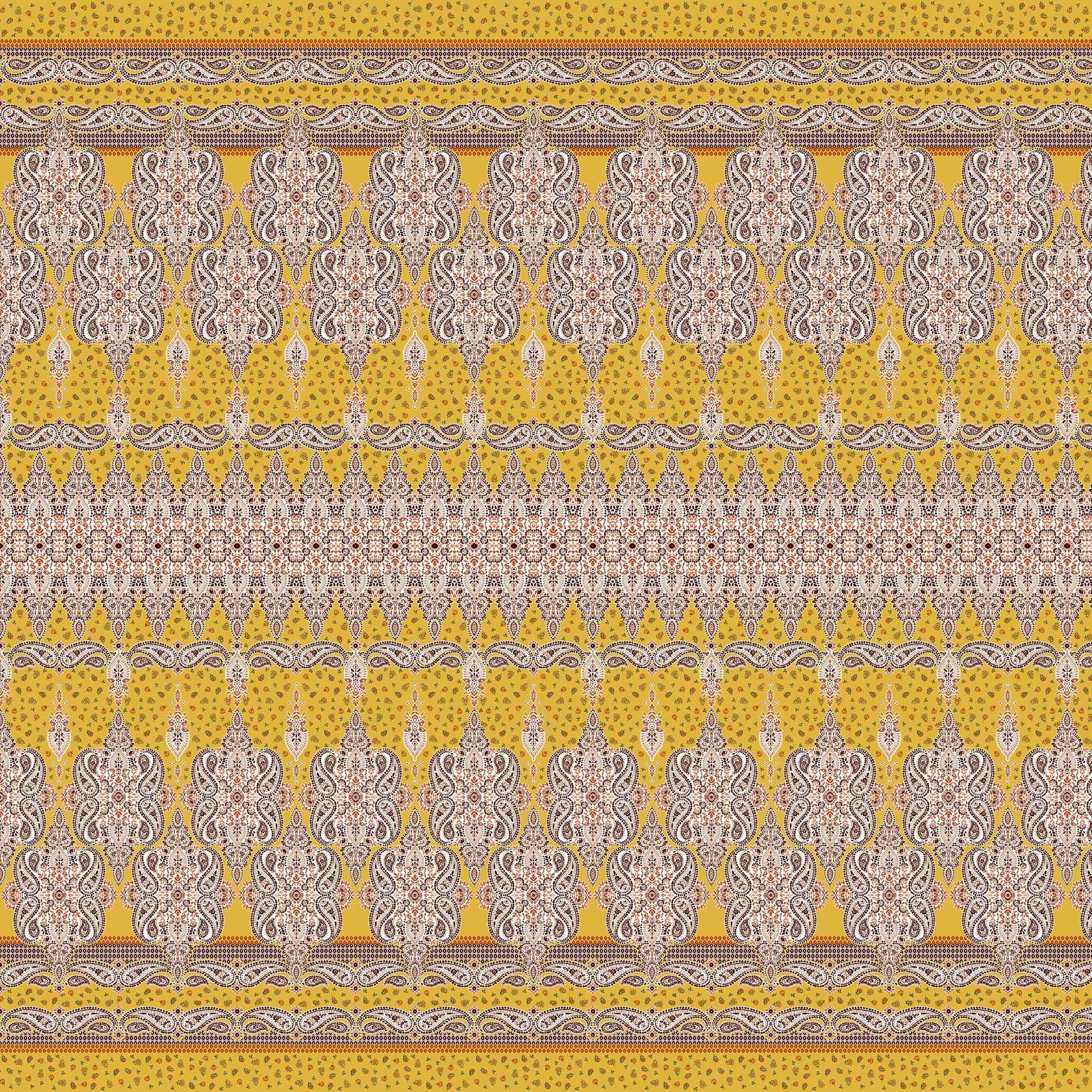 Sunny Gold Burnt Orange Paisley Pattern Printed On Crepe Chiffon Fabric Diy Projects By The Yard Print Fabric Walmart Com