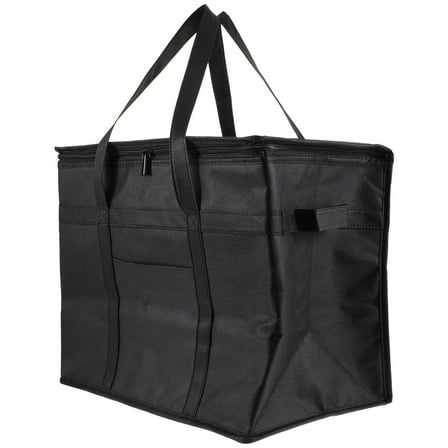 Baluue Insulated Grocery Bags Foldable Black 1Set