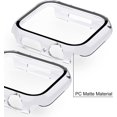 thumbnail image 4 of 4-Pack Hard PC Case Compatible with Apple Watch Series 7 45mm/41mm, Built in Tempered Glass Screen Protector Full Coverage Protective Cover Bumper Smartwatch Accessories Man Women for iWatch 7, 4 of 5