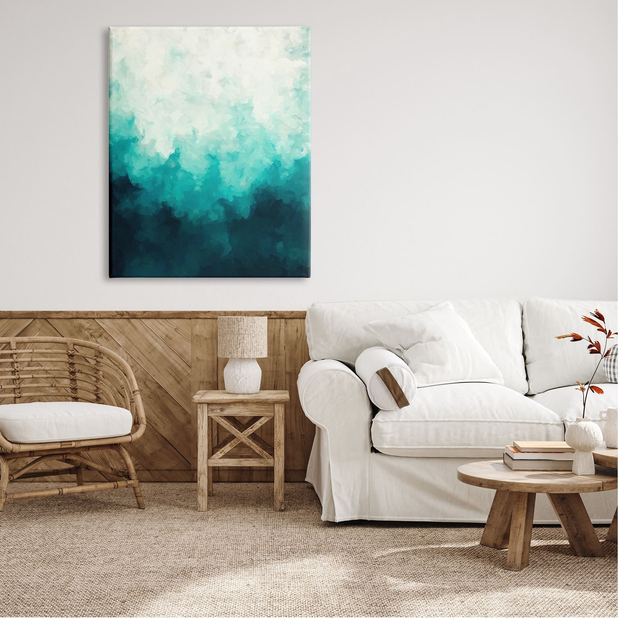 Stupell Industries Blue & Green Abstract Underwater Sea Waves Bubbles Canvas Wall Art, 36 x 48, Design by Alpenglow Workshop