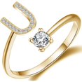 thumbnail image 1 of GHSDFBB Initial Letter Ring for Women Girls Gold Stackable Alphabet Rings with Initial Adjustable Crystal Inlaid Initial Rings Bridesmaid Gift, 1 of 6