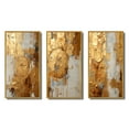 thumbnail image 2 of Designart "Togetherness in Vintage Gold II" Abstract Painting Framed Wall Art Set Of 3 - Gold Modern Frame Gallery Wall Set For Home Decor, 2 of 6
