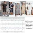 thumbnail image 6 of Aiyino Men's 2 Pieces Short SleeveShorts Summer Outfits Men's Tracksuit Henley Short Sleeve Suit Set Casual Running Sport Sweat Activewear 2 Piece Set, 6 of 8