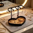 thumbnail image 4 of Tdxkok Black Desktop Jewelry Storage Stand, Countertop Trinket Organizer Rack, Tabletop Accessory Holder for Earrings Necklaces Small Personal Items, 4 of 7