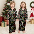 thumbnail image 4 of mgoYE Family Christmas Pajamas Couple Matching Pajamas Sets Silk Long Sleeve Button Sleepwear Satin Pjs Shorts Set Soft Lounge Set, 4 of 6