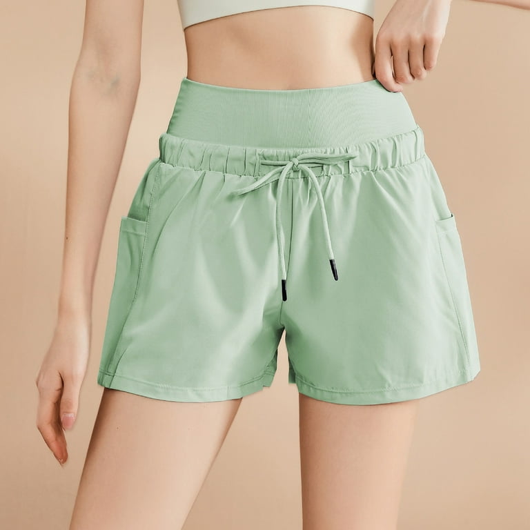 Swim Shorts Women High Waisted Adjustable Drawstring Loose