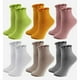 thumbnail image 1 of Calcetines de algodón para mujer, paquete de 6, transpirables, de doble aguja y de color liso., 1 of 3