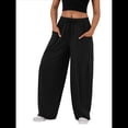 thumbnail image 1 of Pantalones Bombachos Holgados de para Mujer, Pantalones Casuales de Verano con Cordón, Ropa de Viaje con Bolsillos 2025 Negro L, 1 of 7
