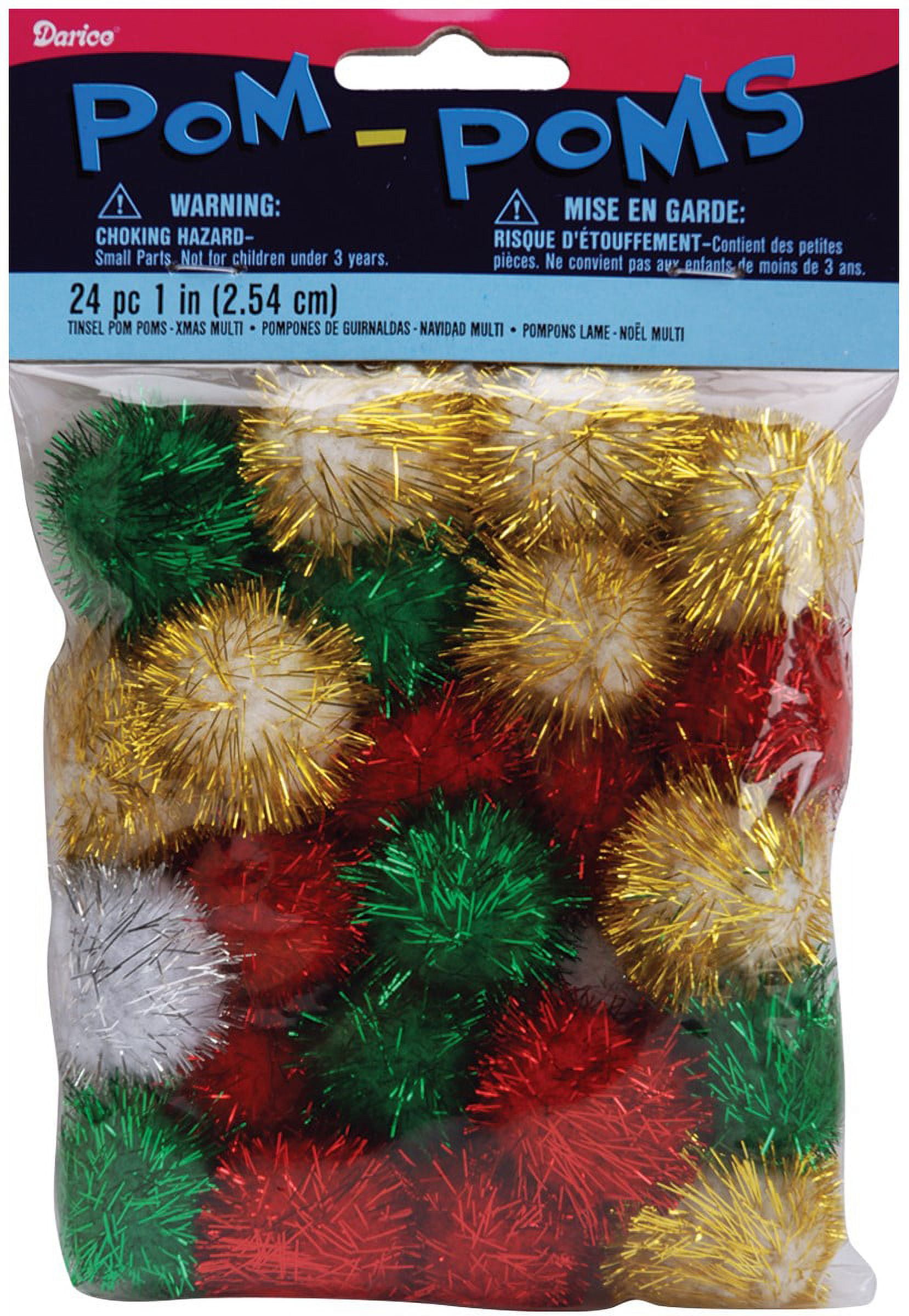 Christmas Multi Colored Glitter POM POMS 1/2 80/Pk. ~ Qty 2 – Tacos Y Mas