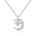 thumbnail image 2 of Moon Necklace Female Ins Niche Design Sense Star Pendant Clavicle Chain Gift-A44 With Chain, 2 of 6