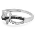 thumbnail image 2 of Dazzlingrock Collection 0.20 Carat (ctw) Round Black & White Diamond Promise Heart Love Engagement Ring for Women in 14K White Gold, Size 7, 2 of 5