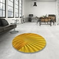 thumbnail image 3 of Ahgly Company Indoor Round Patterned Deep Yellow Area Rugs, 8' Round, 3 of 6