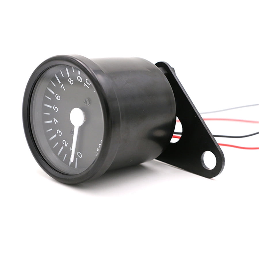 New 12000RPM 12V Black LED Motorcycle Tachometer Speedometer Gauge with
