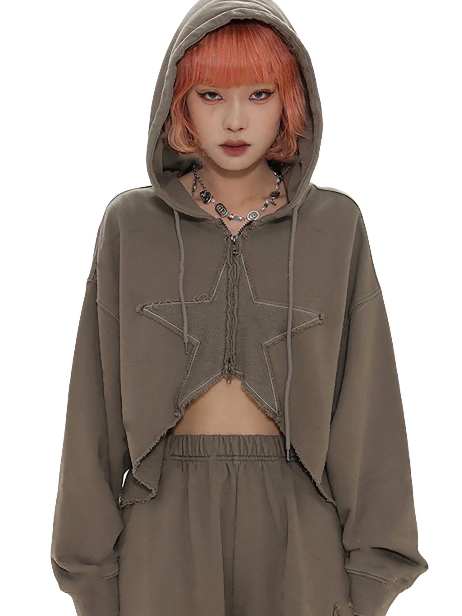 Women Graphic Zip Up Hoodie Y2k Gothic Long Sleeve Sweatshirt Aesthetic  Punk Oversized Jacket with Pockets - Walmart.com