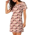 thumbnail image 2 of Vsdgher Motif Couple Teckel Chemise de Nuit à Manches Courtes Col Rond Mignonne Robe de Nuit Confortable, 2 of 6