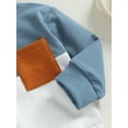 thumbnail image 6 of Loicainy Toddler Baby Boys Hooded Outfits Sets 6 12 18 24 Months 2T 3T Long Sleeve Contrast Color Hoodie Tops and Drawstring Pants Clothing Set, 6 of 9