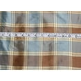 thumbnail image 2 of 100% Silk Dupioni Ribbed Plaids Blue x brown color Fabric 54" wide DUP#C103[2], 2 of 3